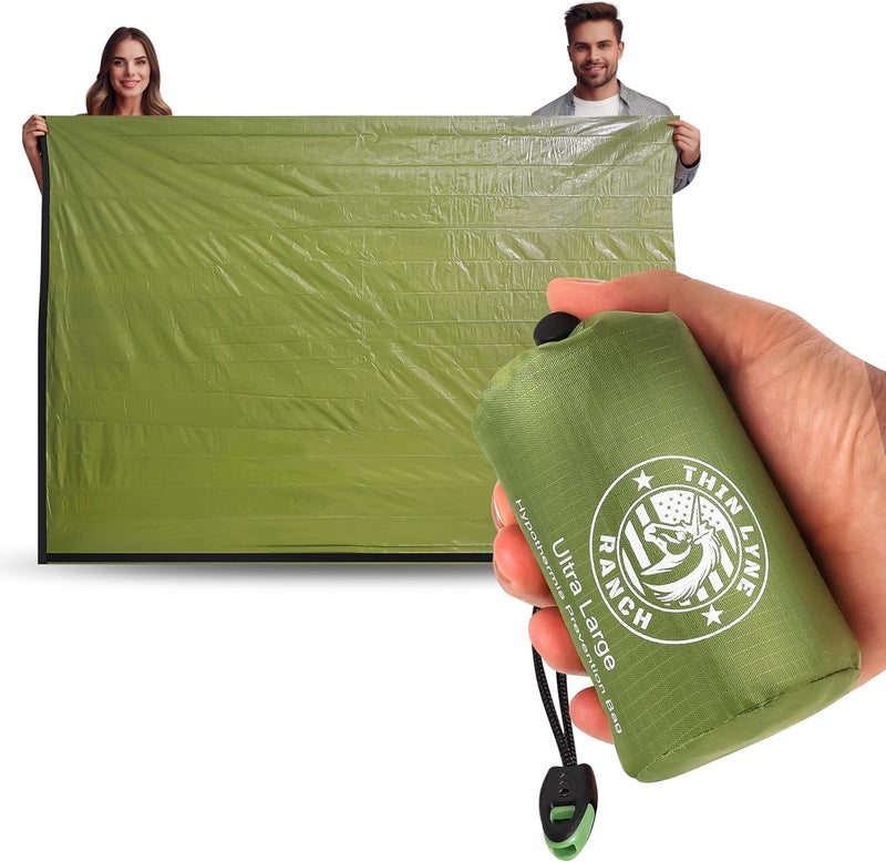 ThinLyneRanch Ultra-Large Emergency Sleeping Bag for Survival - Hypothermia Prevention & Shelter - Multi-Person Bivvy Sack - Ideal Survival Gear, Emergency Bivy Camping Essentials - Image 1